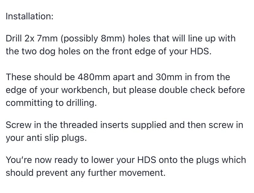 HDS Anti Slip Plastic M6 Plugs (Pack of 2)