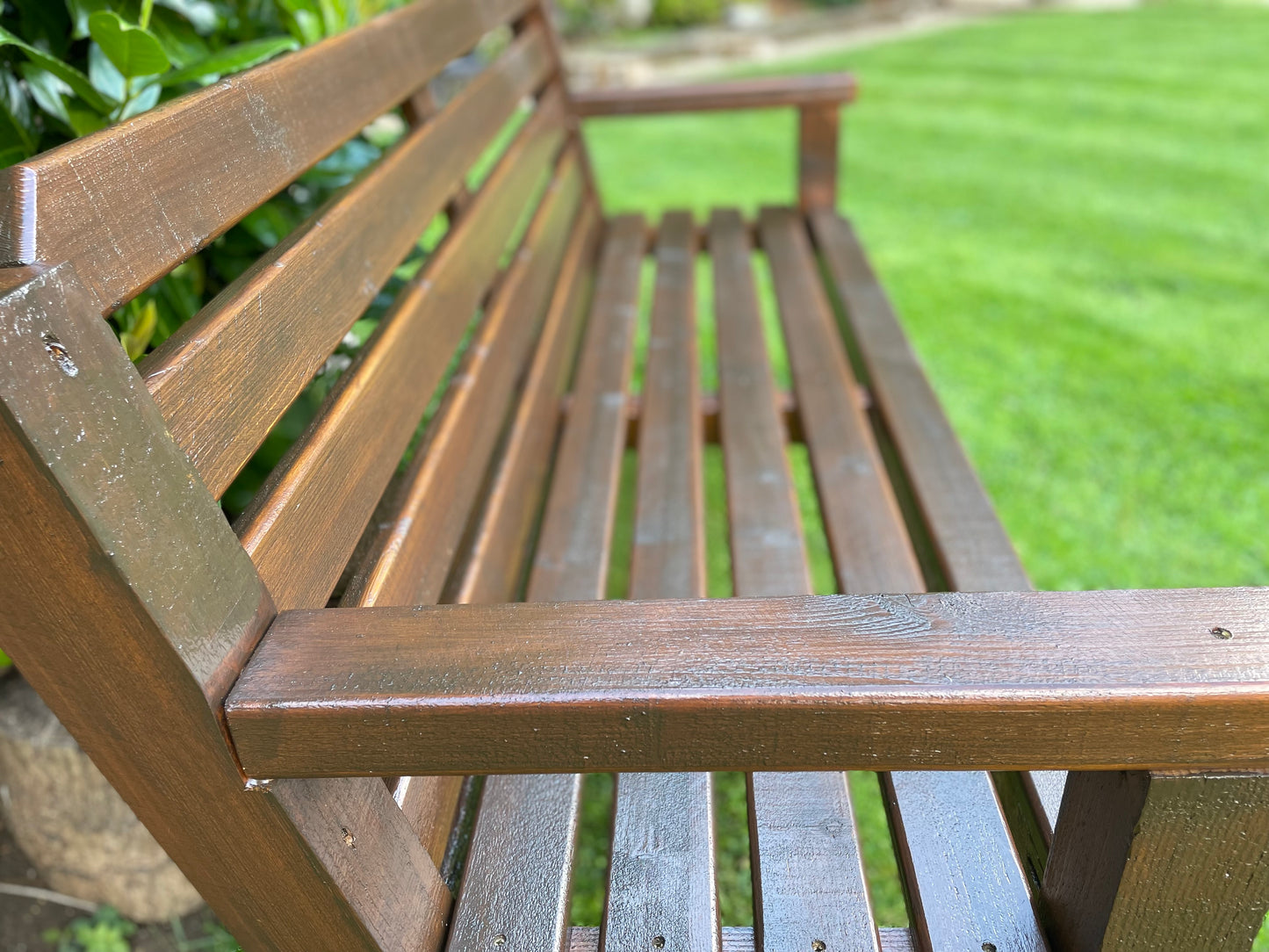 Garden Bench - Handmade and Finished in Dark Oak