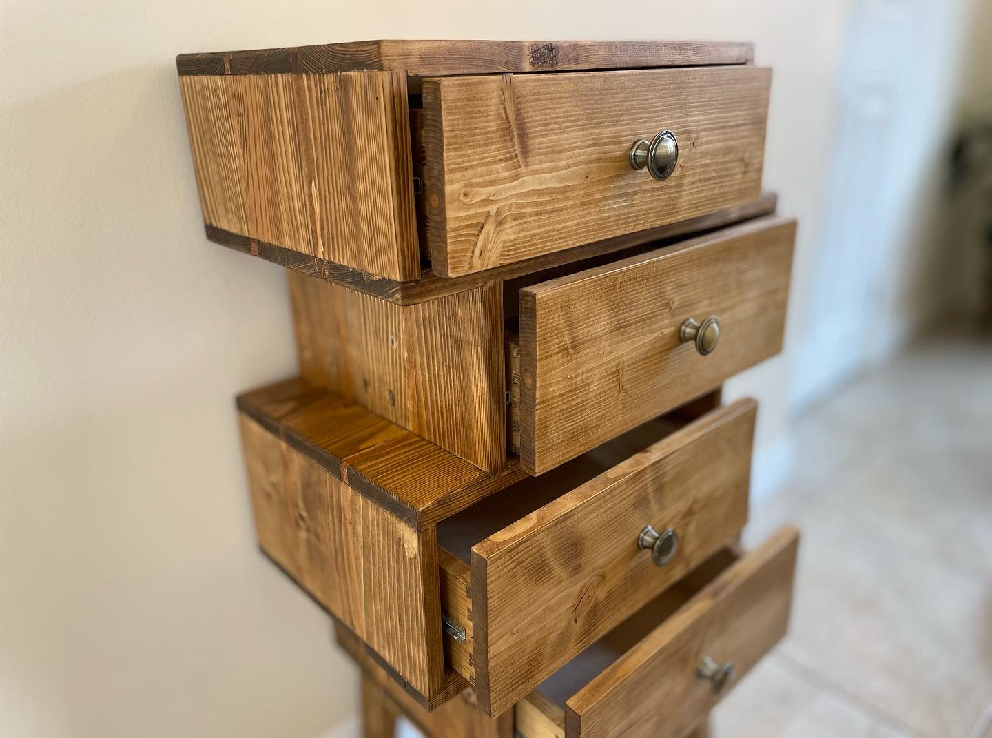Zig Zag Offset Drawers in Medium Oak