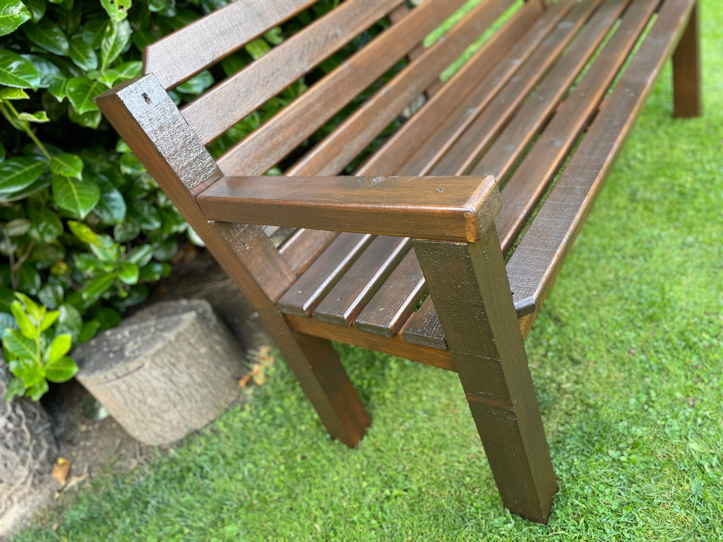 Garden Bench - Handmade and Finished in Dark Oak