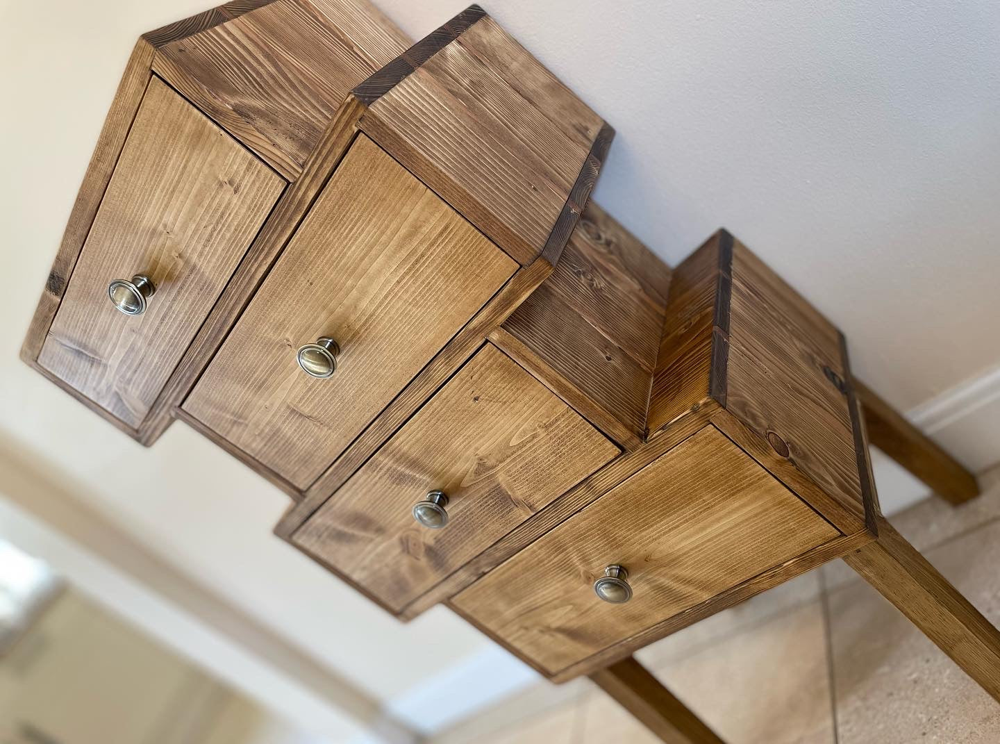 Zig Zag Offset Drawers in Medium Oak