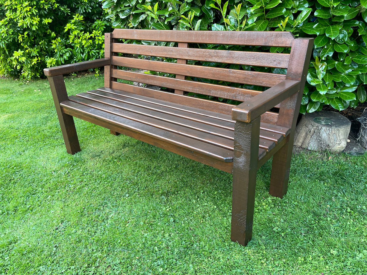 Garden Bench - Handmade and Finished in Dark Oak
