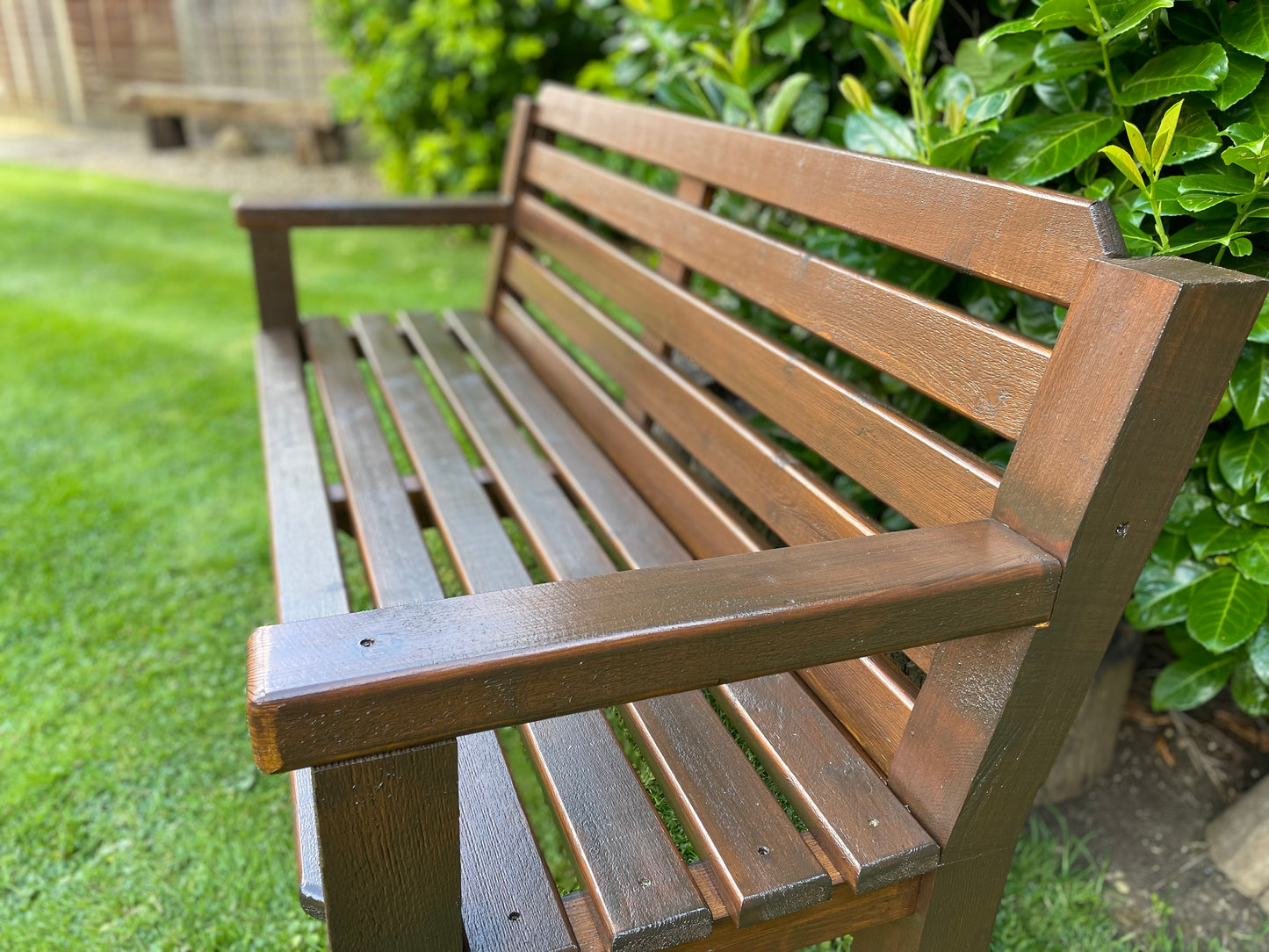 Garden Bench - Handmade and Finished in Dark Oak