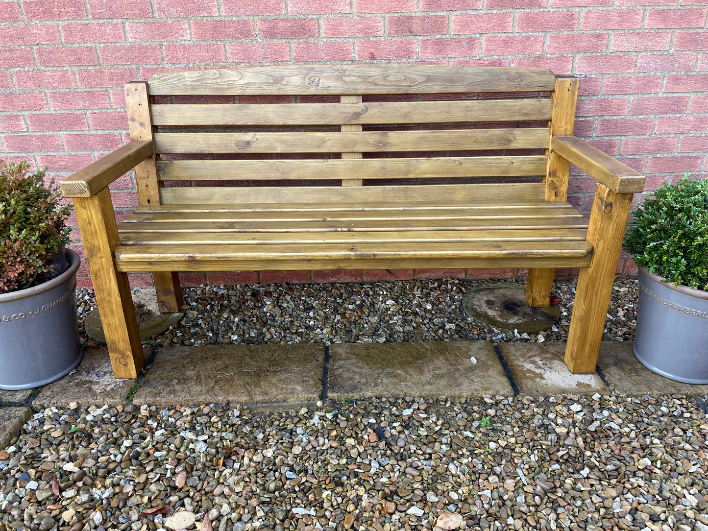 Garden Bench - Handmade and Finished in Medium Oak