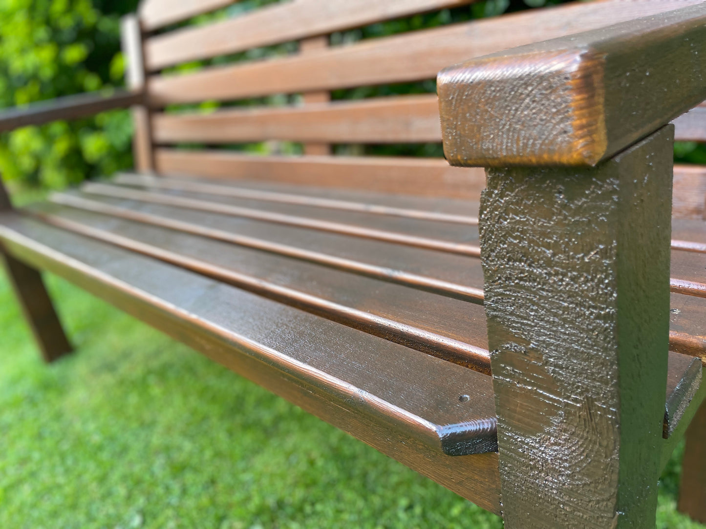Garden Bench - Handmade and Finished in Dark Oak