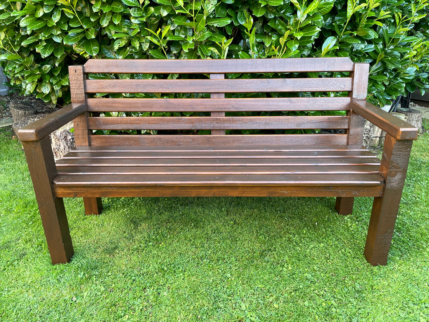 Garden Bench - Handmade and Finished in Dark Oak