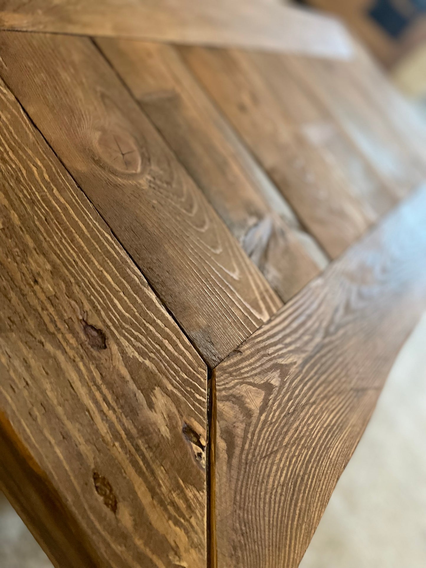 Rustic Coffee Table in Dark Oak with X Legs