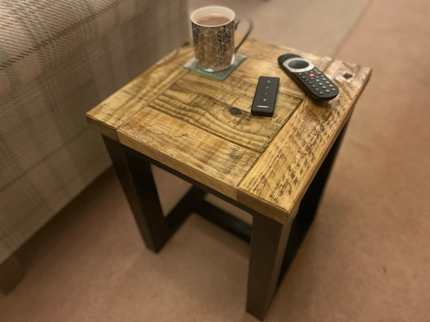 Occasional Table / Side Table with Black Box Legs