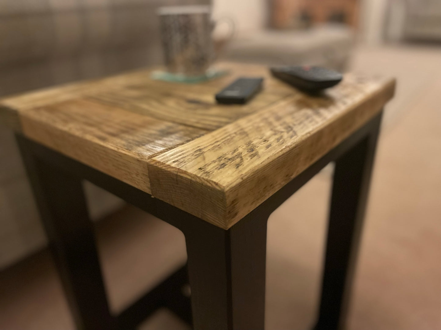 Occasional Table / Side Table with Black Box Legs