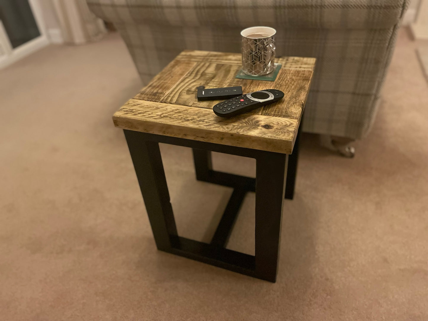 Occasional Table / Side Table with Black Box Legs
