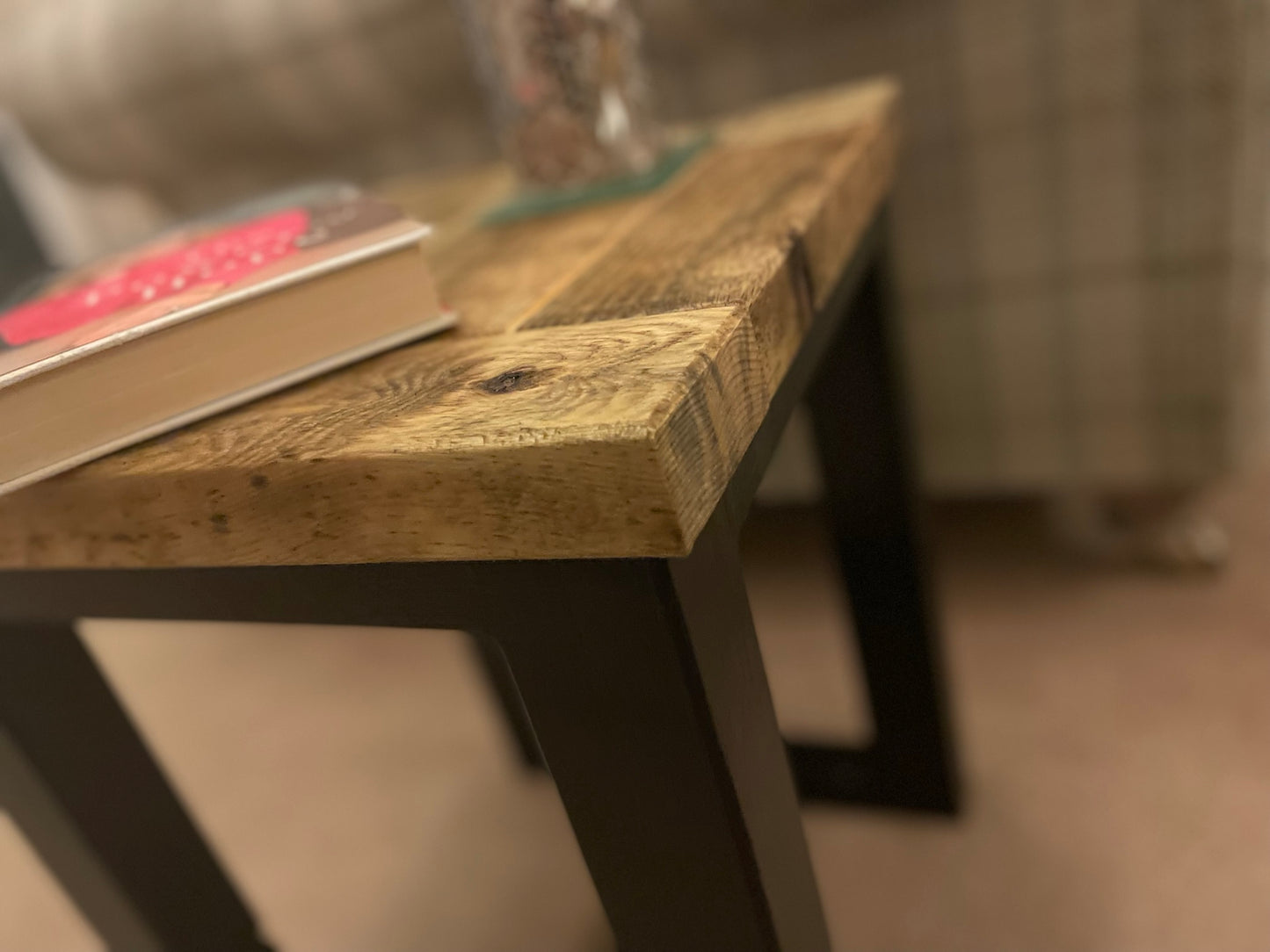 Occasional Table / Side Table with Black Box Legs