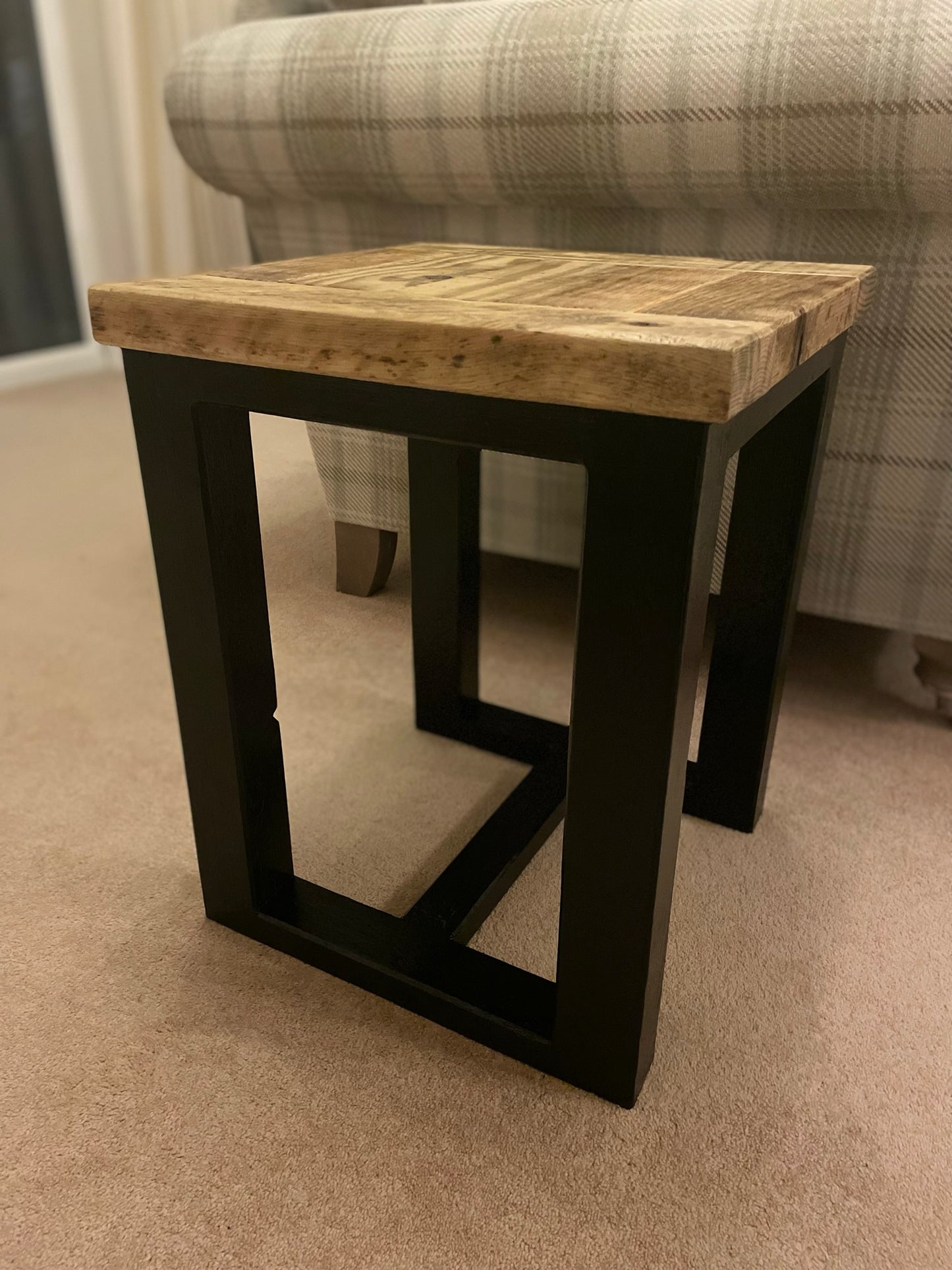Occasional Table / Side Table with Black Box Legs
