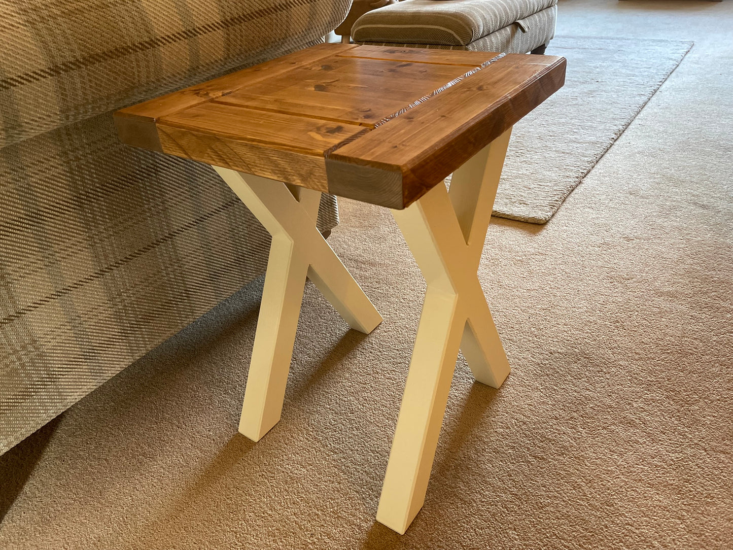 Occasional Table / Side Table with Cream X Cross Legs