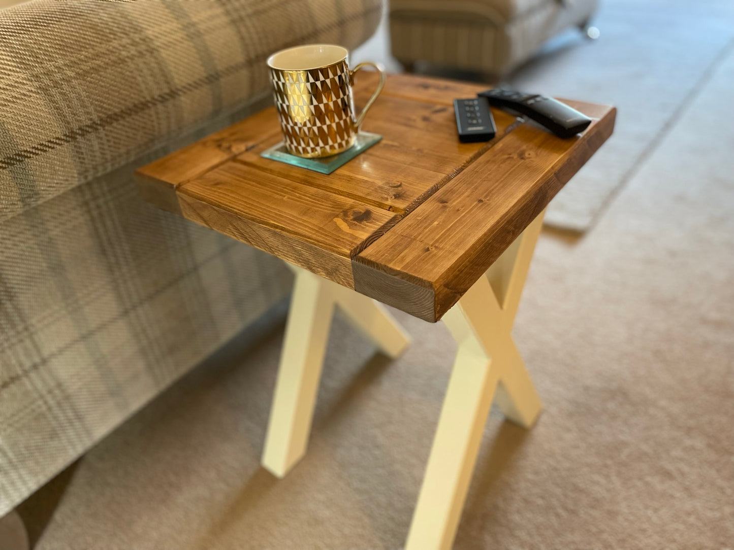 Occasional Table / Side Table with Cream X Cross Legs