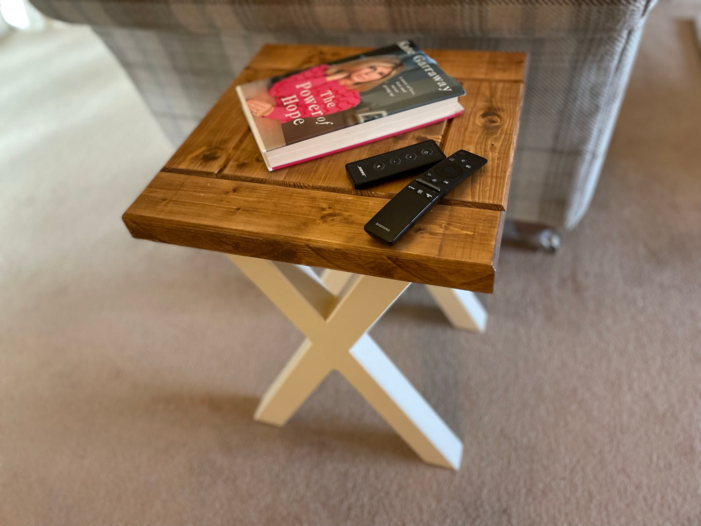 Occasional Table / Side Table with Cream X Cross Legs