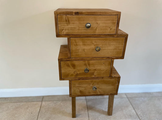 Zig Zag Offset Drawers in Medium Oak