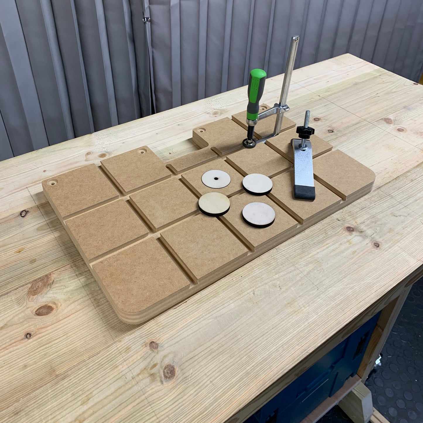 HDS Drill Table Top Premium Pack with Green Standard Clamp, Low Profile Track Clamp and Zero Clearance Inserts – Whaley Woodworks