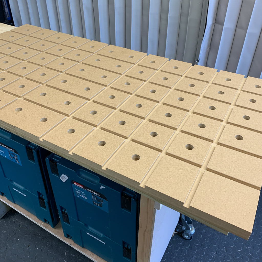 HDS Workbench Top – hold down system workbench top, right side view, made in the UK