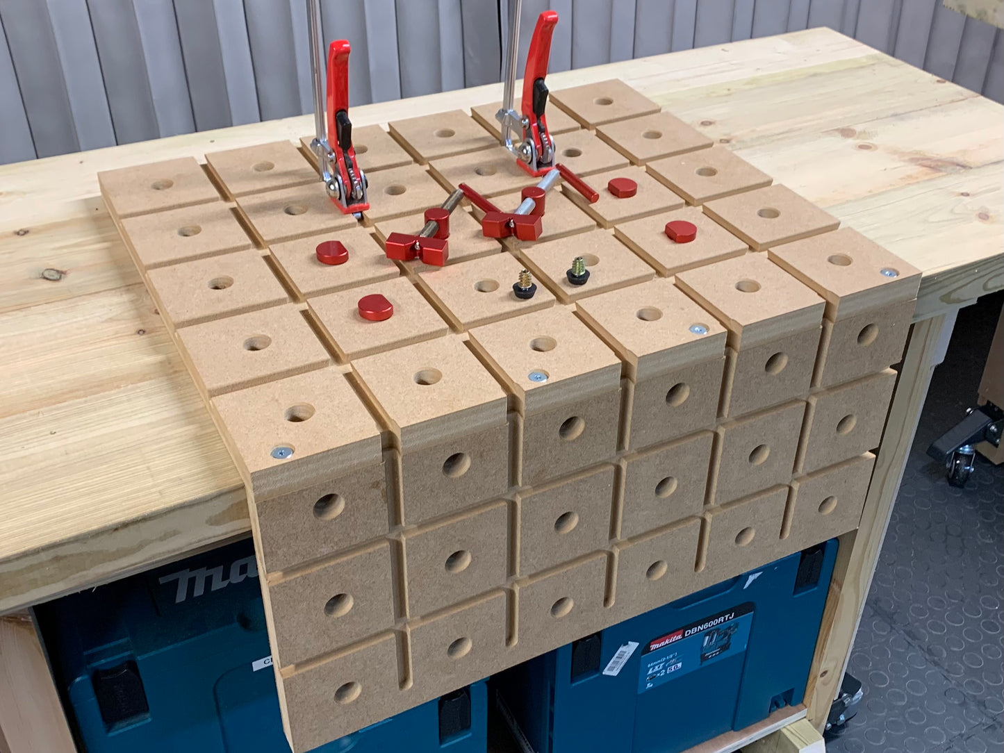 HDS Master pack which includes HDS Hold down system and a full batch of accessories, including track clamps and bench dogs