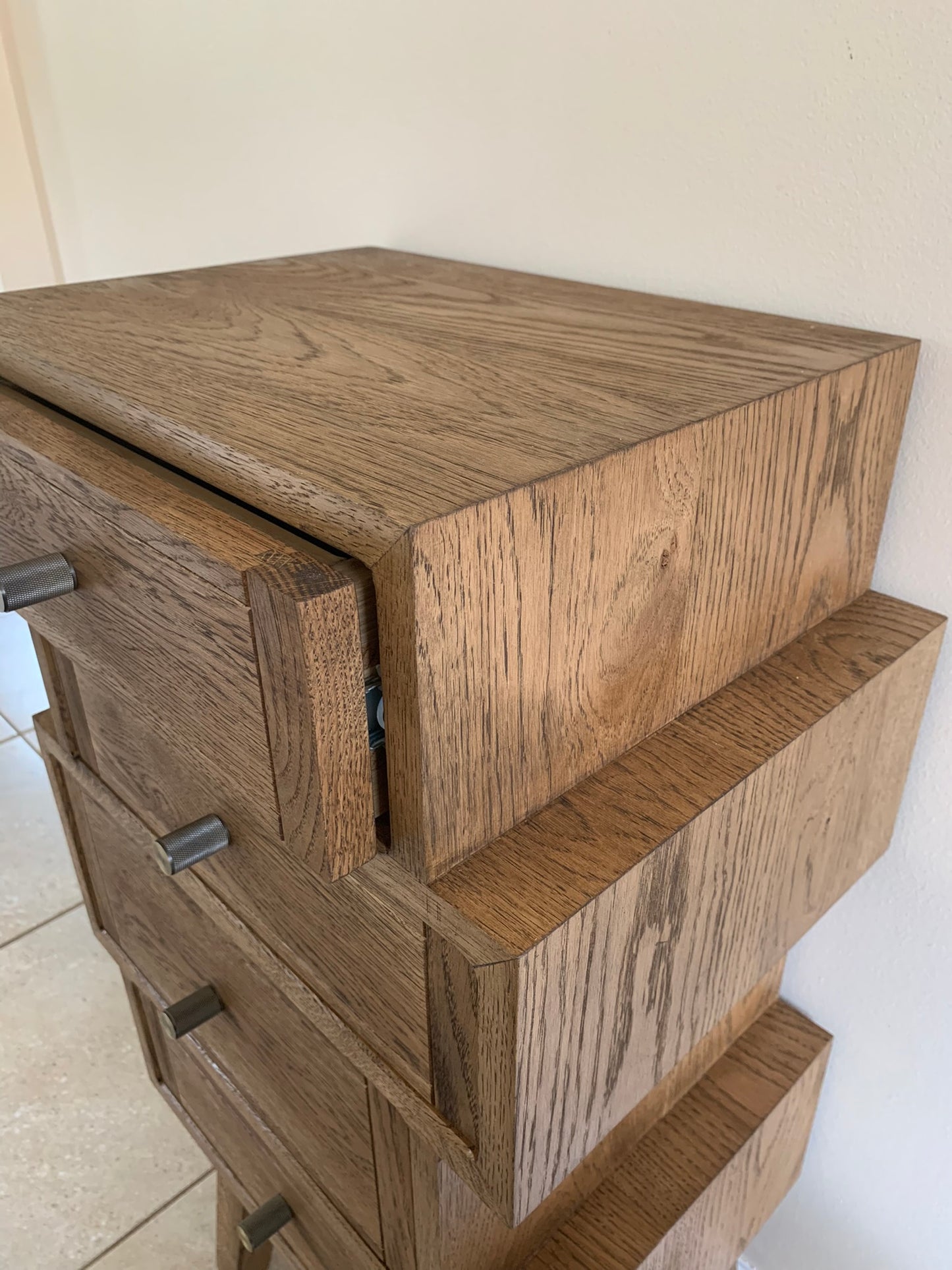 Zig Zag Offset Drawers in Oak