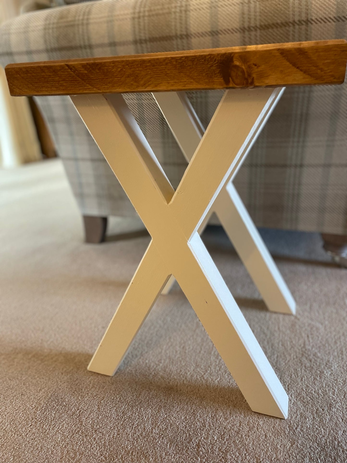 Occasional Table / Side Table with Cream X Cross Legs